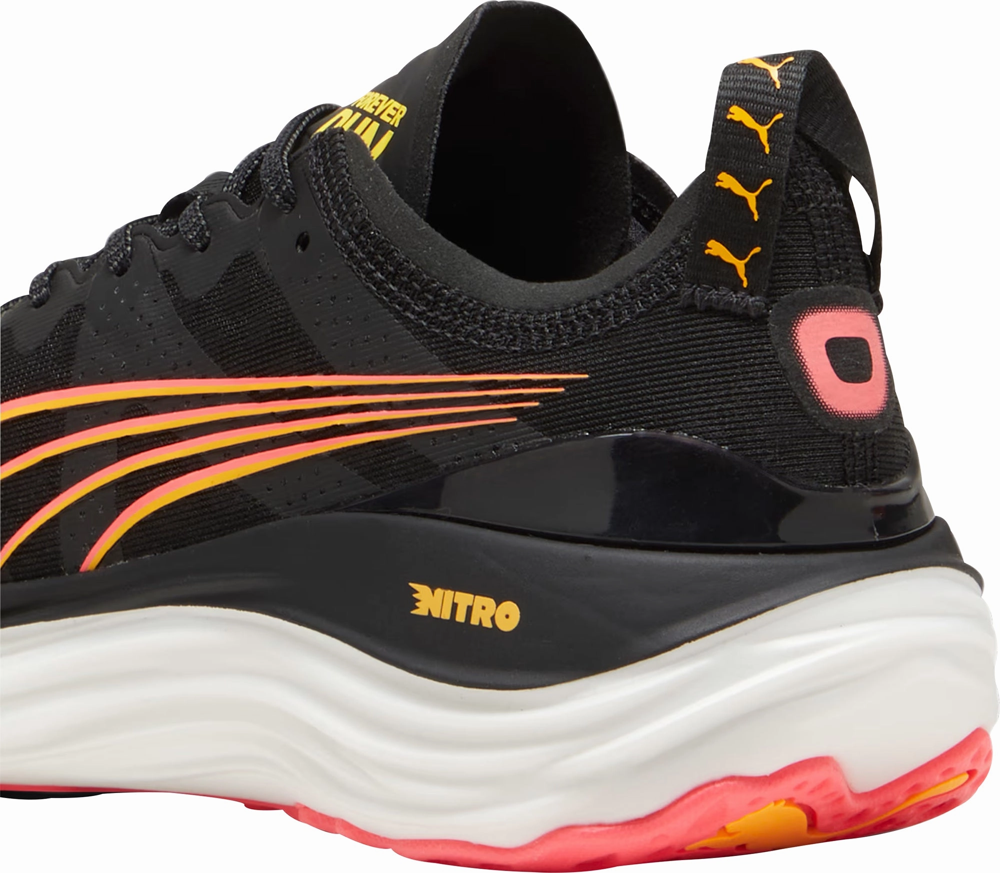 Puma ForeverRun Nitro Womens Running Shoes - Black Knit Weave Upper