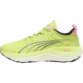 Puma ForeverRun Nitro Womens Running Shoes - Yellow lightweight leather shoes Ergonomic Last Design