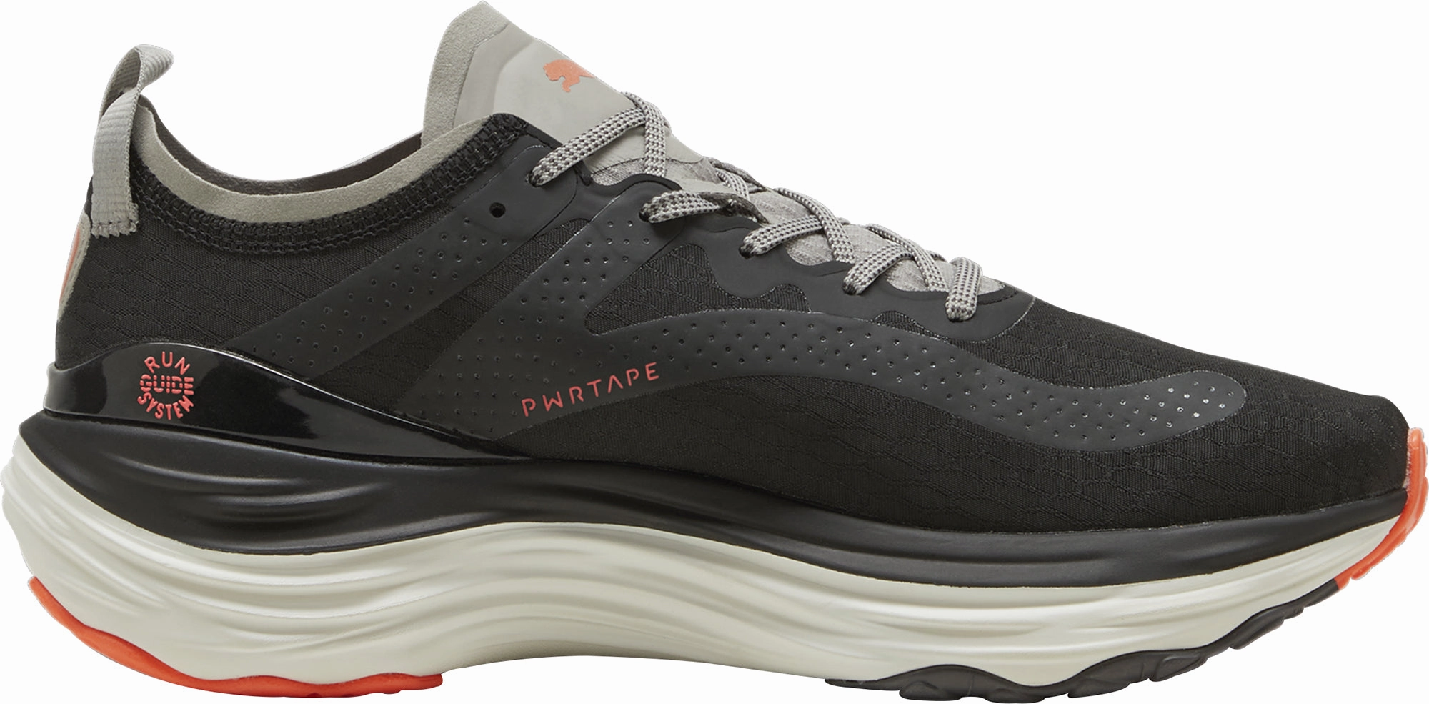 running in a tram station area shoes Aerobic Performance Tuned Puma ForeverRun Nitro WTR Mens Running Shoes - Black