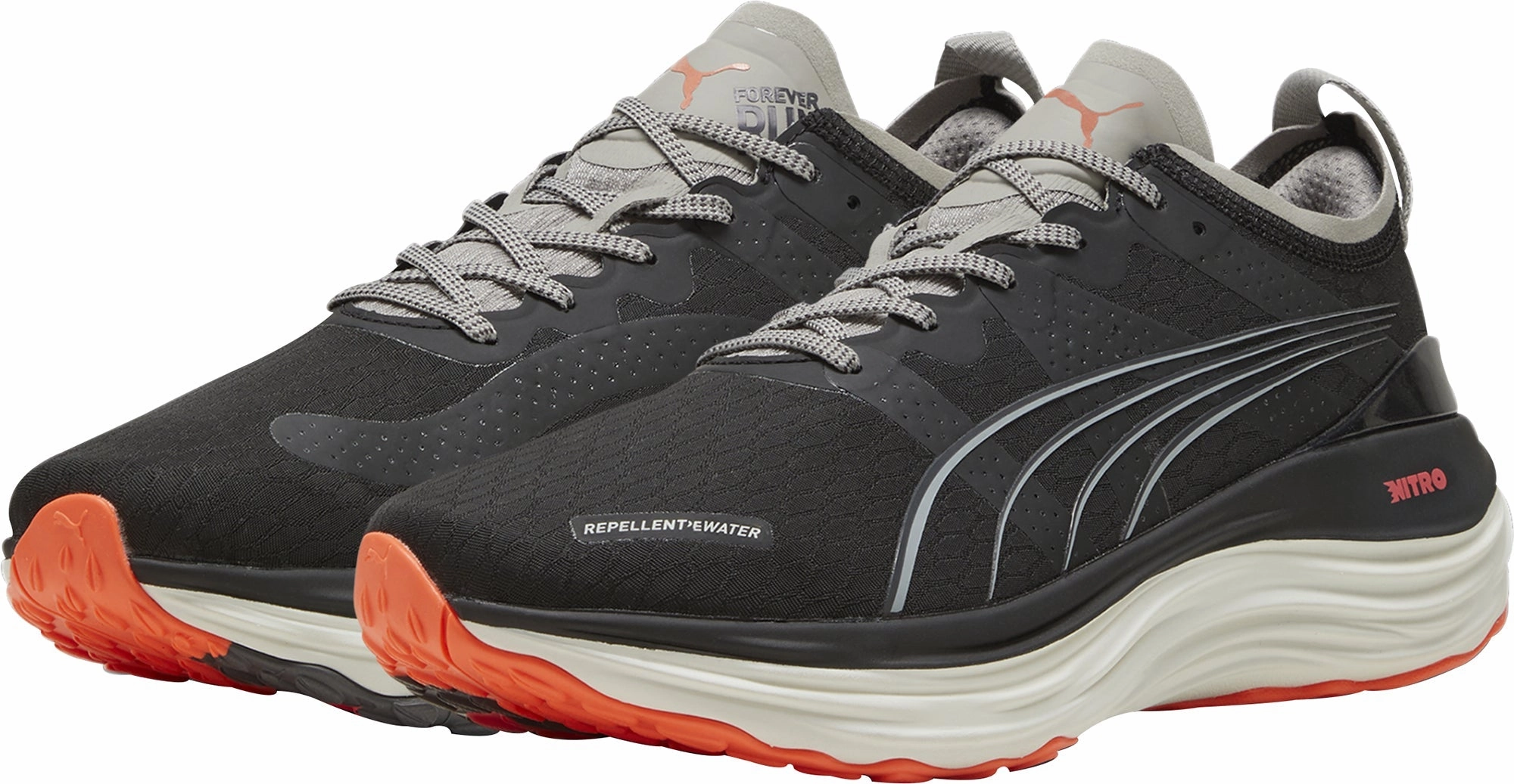 Puma ForeverRun Nitro WTR Mens Running Shoes - Black running in a sound area shoes plyometric training