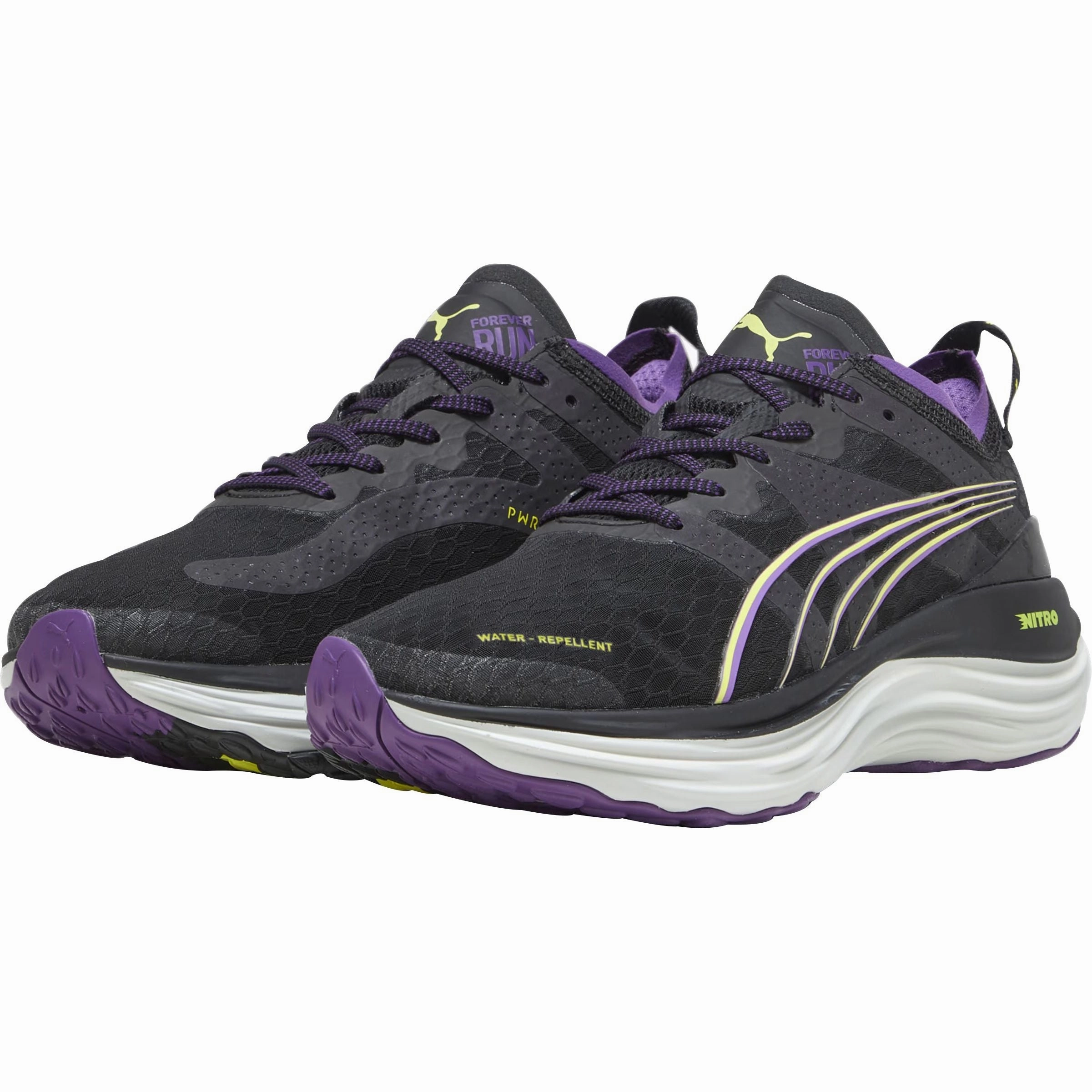 stadium Rotational Traction Nodes Puma ForeverRun Nitro WTR Womens Running Shoes - Black