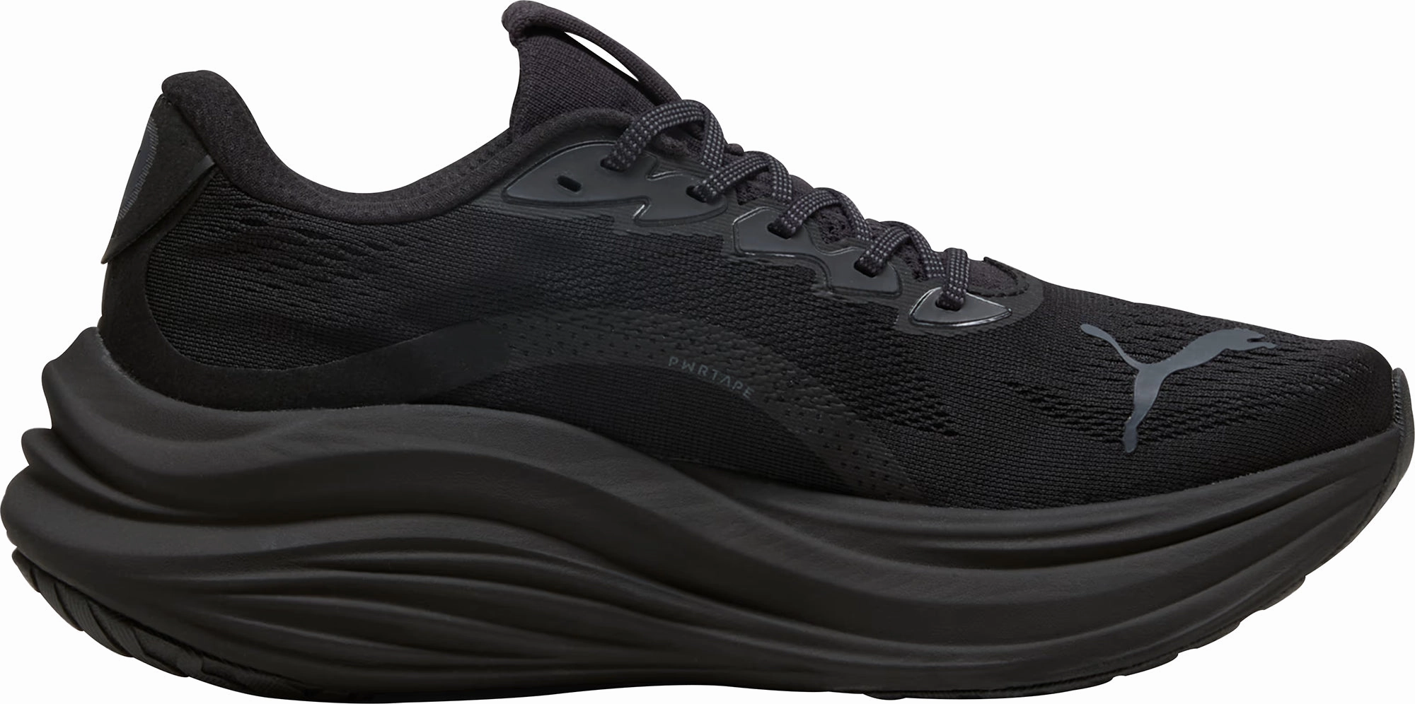Puma MagMax Nitro Mens Running Shoes - Black dark colors Secure Heel Lock