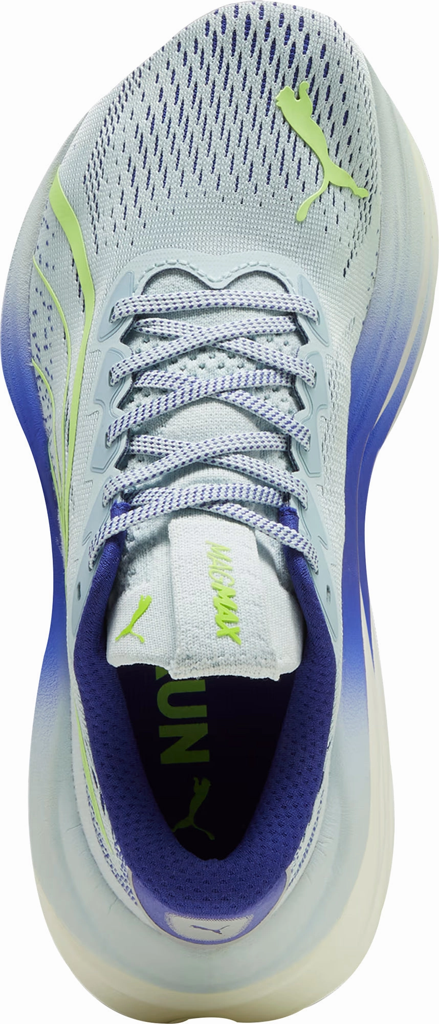 group runs running shoes for sports enthusiasts Puma MagMax Nitro Womens Running Shoes - Blue