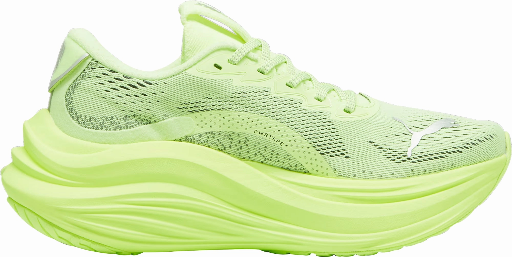 Puma MagMax Nitro Womens Running Shoes - Green Microfiber Lining Comfort rainy running
