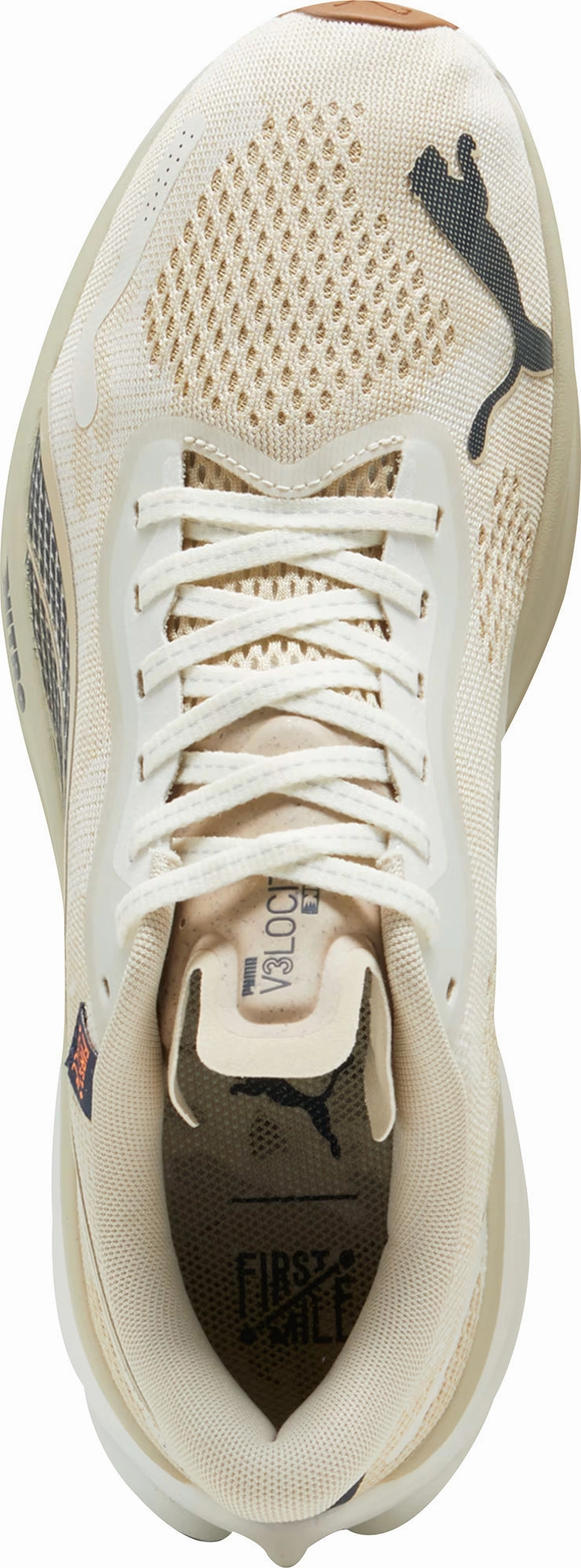running in stadiums customizable running shoes Puma Velocity Nitro 3 Mens Running Shoes - Cream