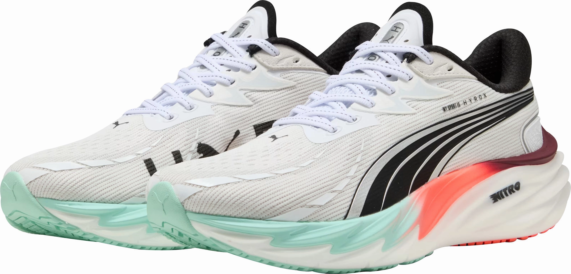 Puma Velocity Nitro 4 HYROX Mens Running Shoes - White arch - support shoes