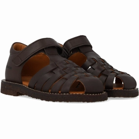 Lightweight Comfort Angulus Dark Brown Braided Leathersandal