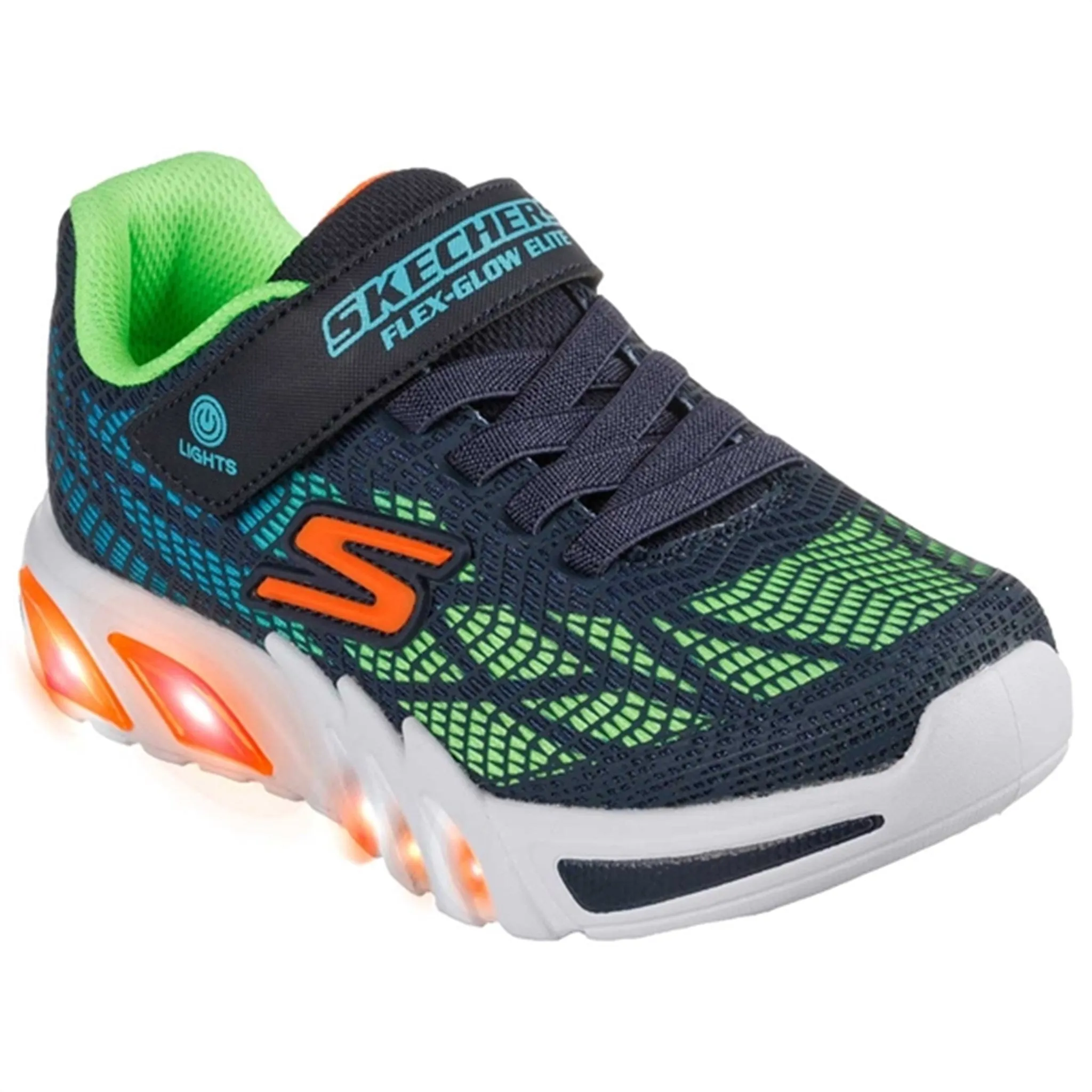 Skechers S-Lights Flex Glow Elite Sneakers Vorlo Navy/Multi Neutral Look