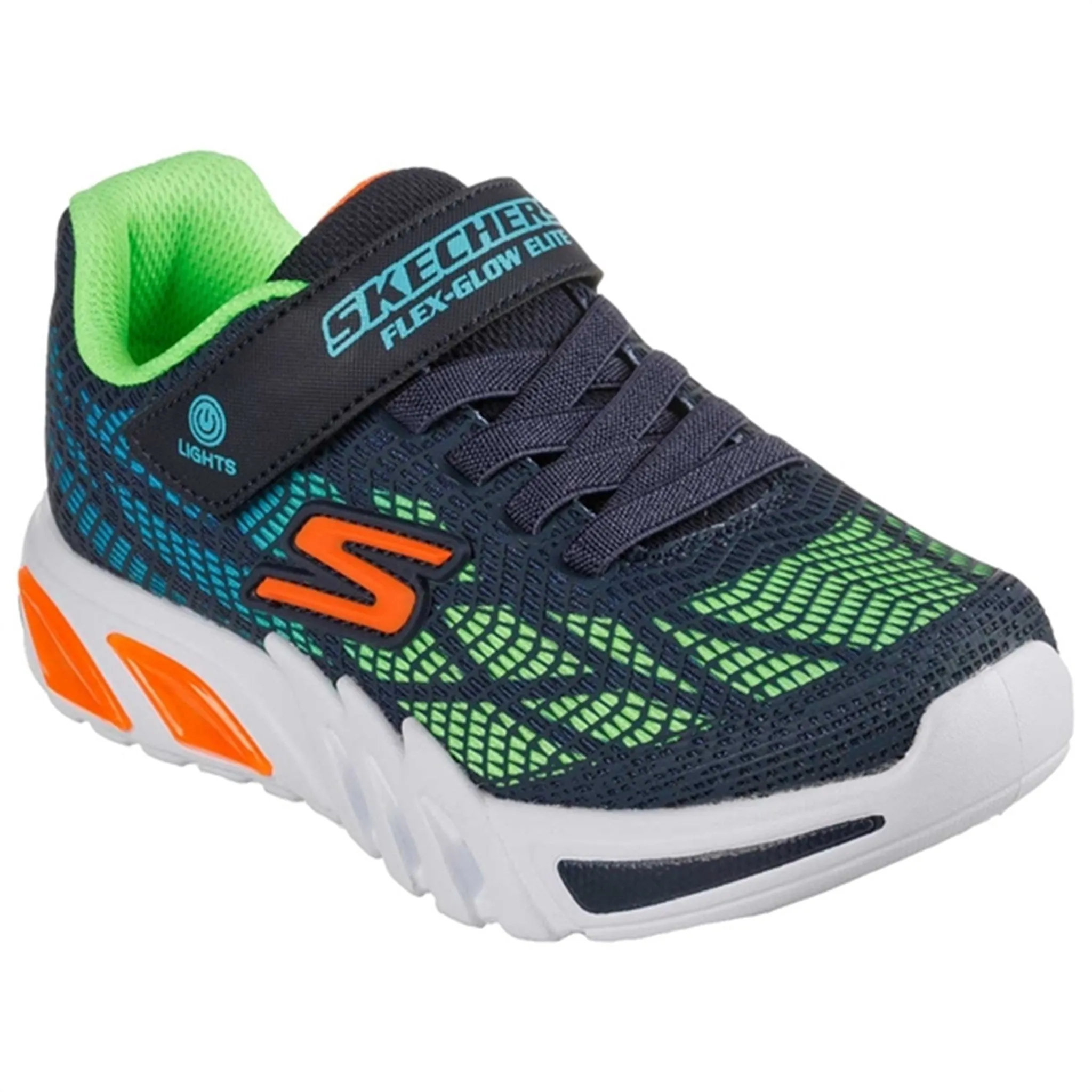 Skechers S-Lights Flex Glow Elite Sneakers Vorlo Navy/Multi Dynamic Fit Collar Anti Fatigue Footbeds