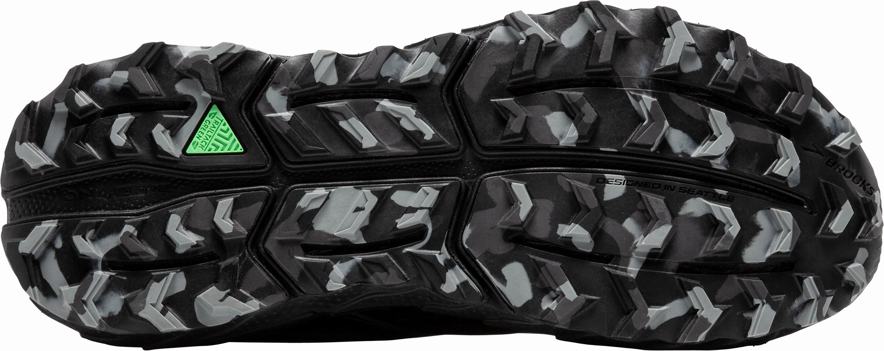 Molded Heel Hugger Brooks Cascadia 18 Mens Trail Running Shoes - Black