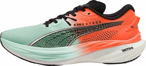 Puma Deviate Nitro 3 HYROX Womens Running Shoes - Green gym - specific shoes Snug Collar