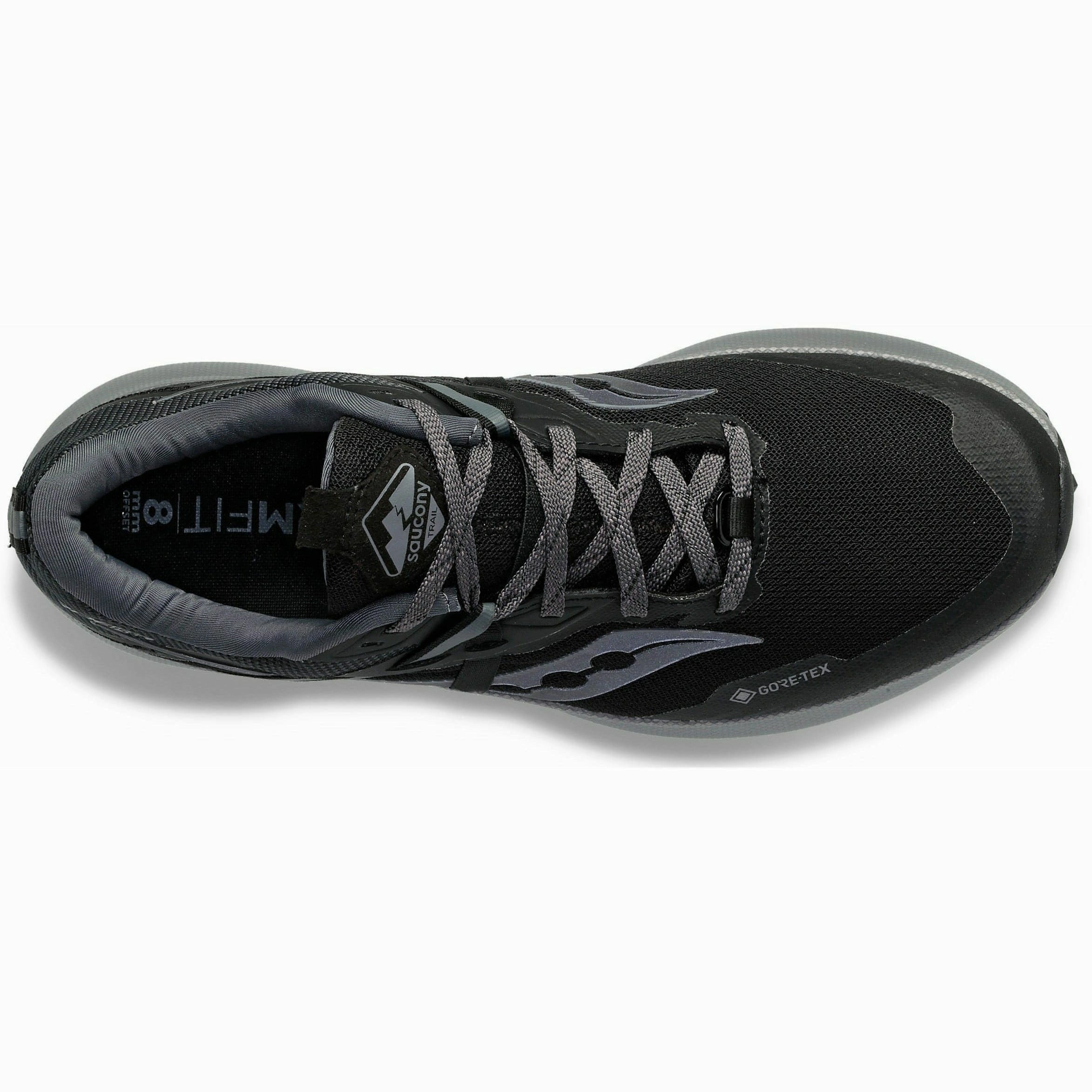 Saucony Ride 15 TR GORE-TEX Mens Trail Running Shoes - Black BlownRubberOutsole Ergonomic Support