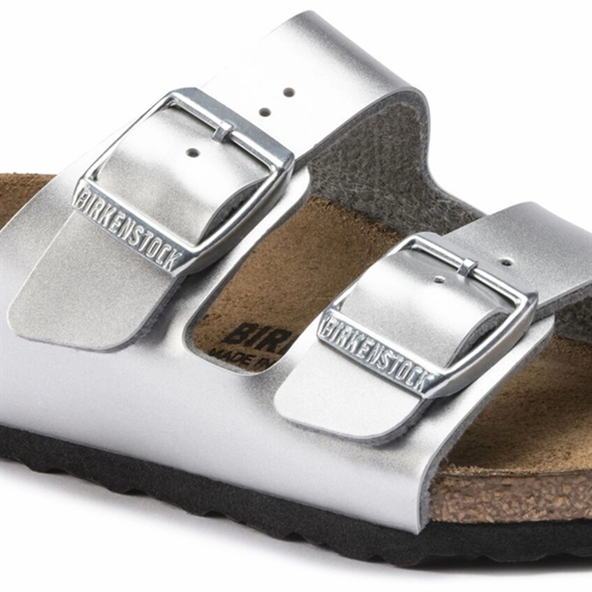 Birkenstock Arizona Kids BF Electric Metallic Silver Sandals Relaxed Steps