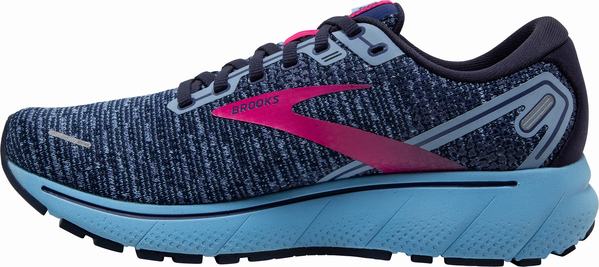 Brooks Ghost 14 Womens Running Shoes - Blue Seamless Upper Engineering