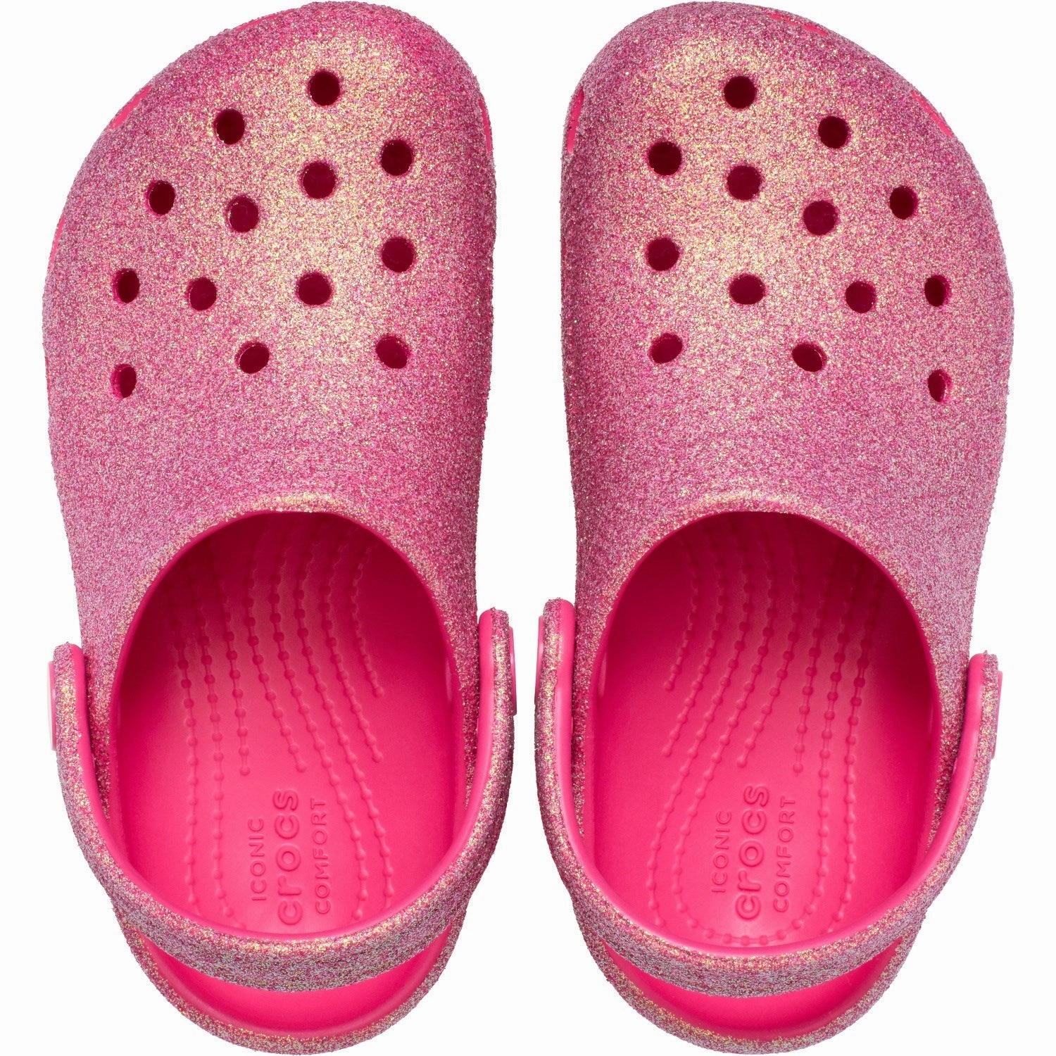 Sleek Travel Footwear Crocs Dragon Fruit Classic Iridescent Glitter Clog