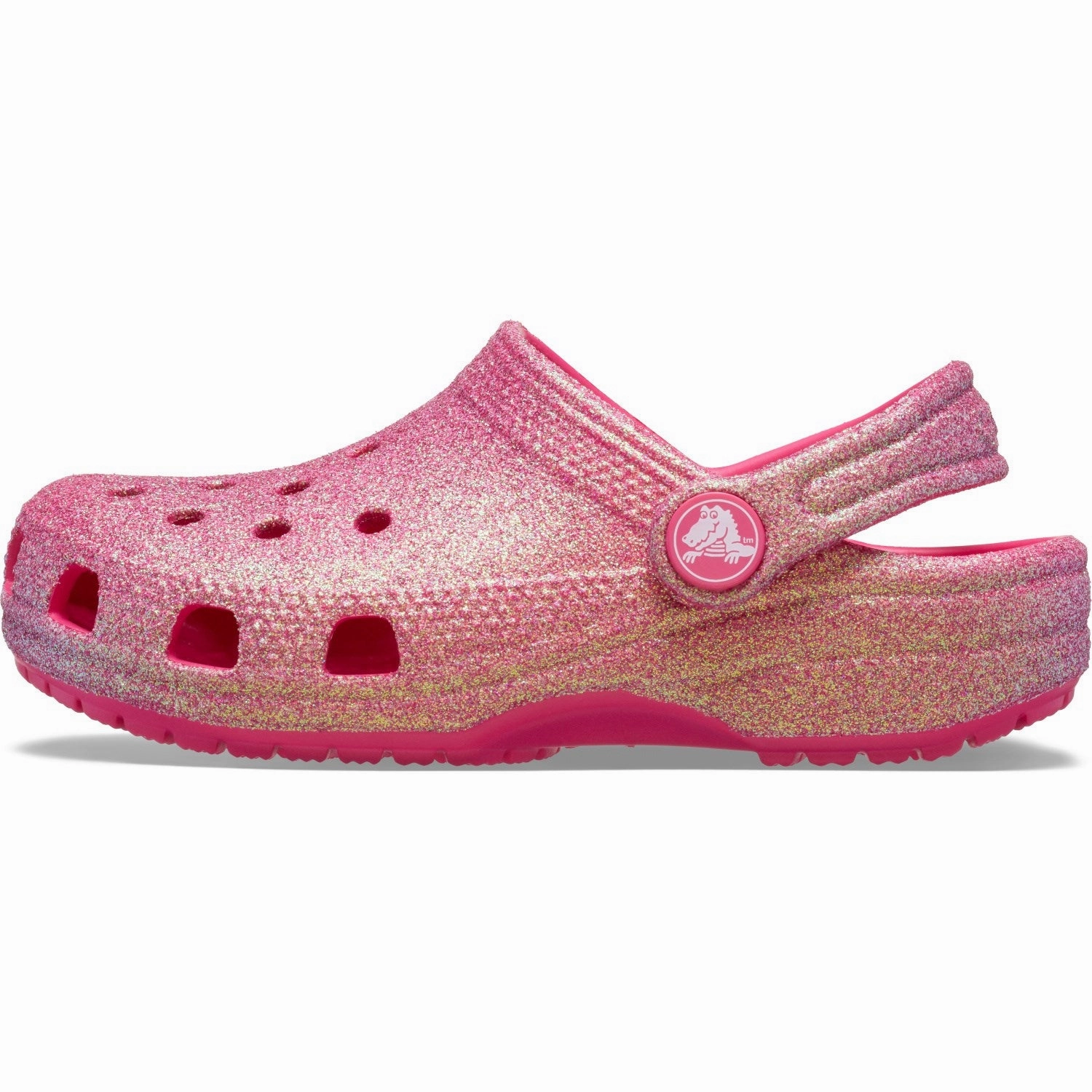 Crocs Dragon Fruit Classic Iridescent Glitter Clog Plantar Support