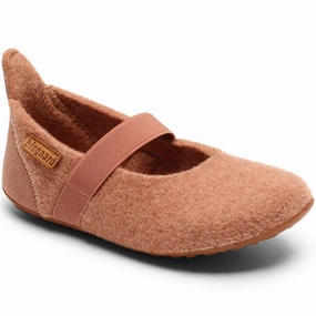 Bisgaard Indoor Shoes Wool Velcro Rose Water Resistant Material Tech