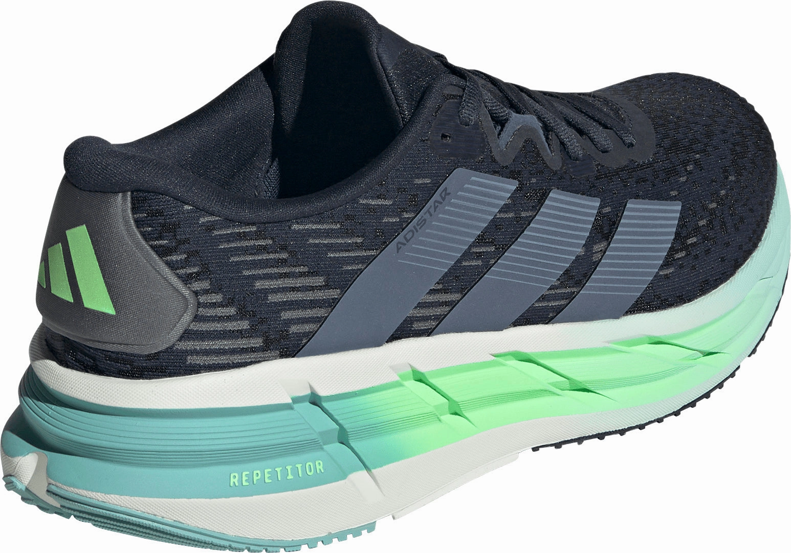 adidas Adistar 4.0 Mens Running Shoes - Blue retro shoes Structured Heel Cup