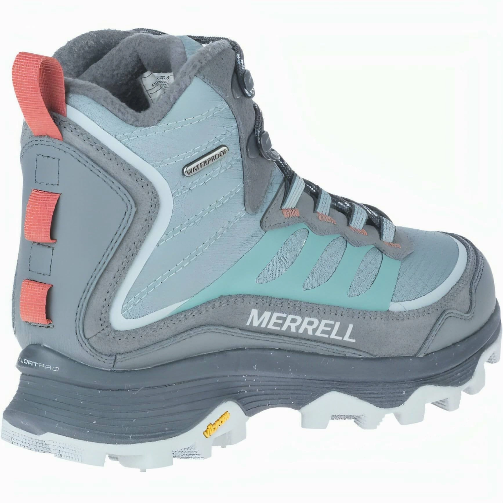 Merrell Moab Speed Thermo Mid Waterproof Womens Walking Boots - Grey for smooth paths Zip-up