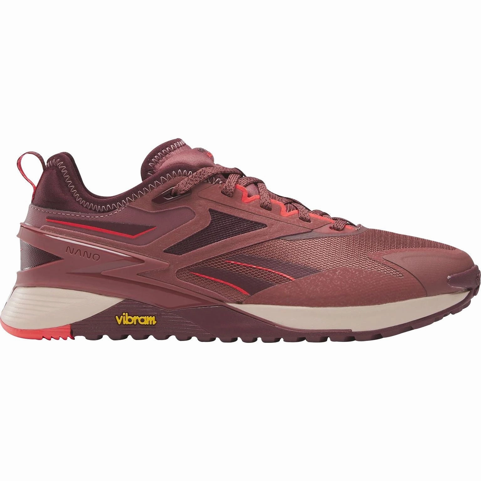 Reebok Nano X3 Adventure Womens Training Shoes - Red Gradient Density Foam Micro Grip Tread Pattern