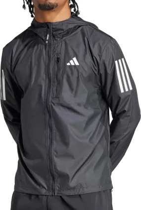 Reflective Safety Trim adidas Own The Run Mens Running Jacket - Black