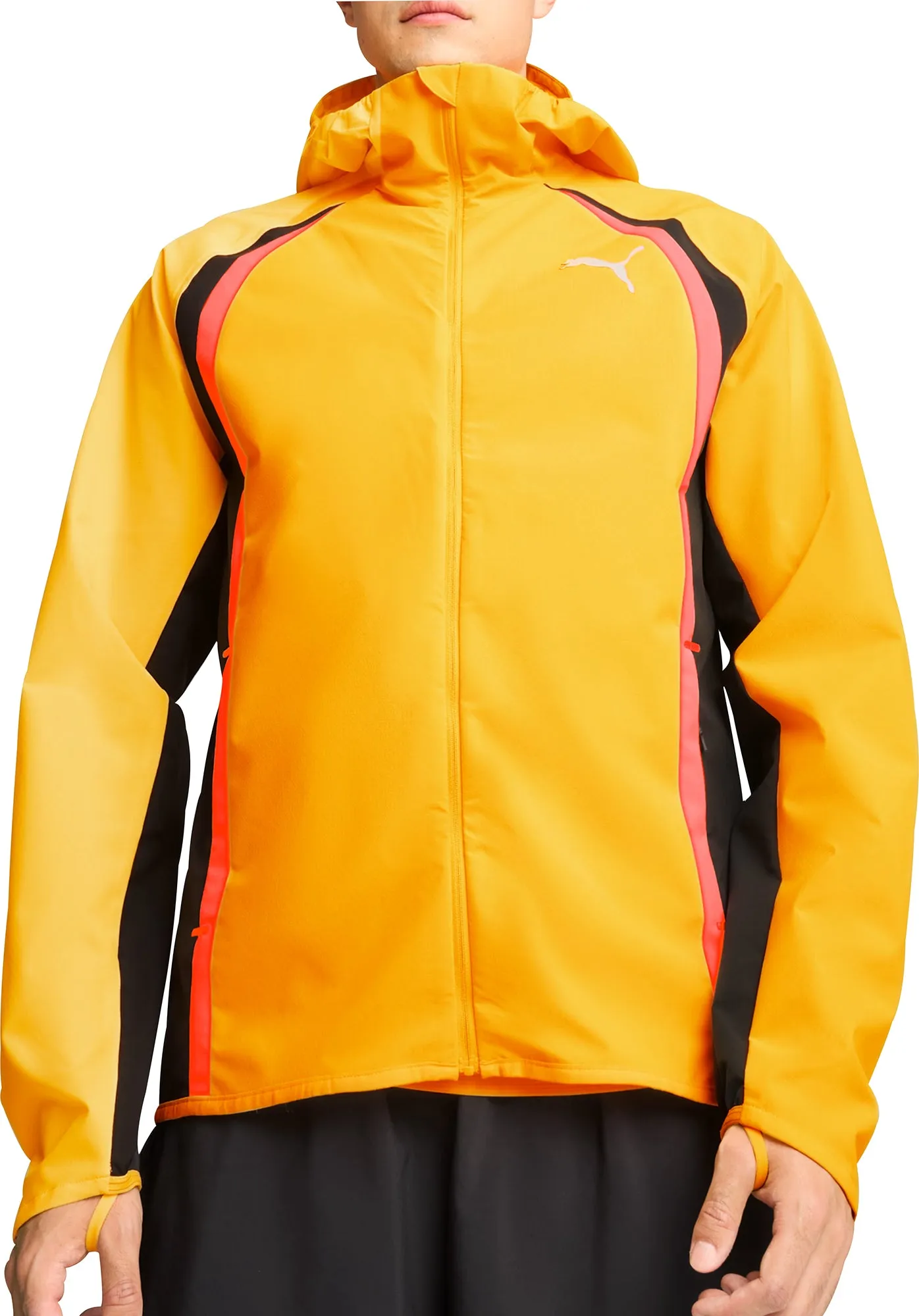 Warm Interior Music Puma Run Ultraweave Raincell Mens Running Jacket - Orange