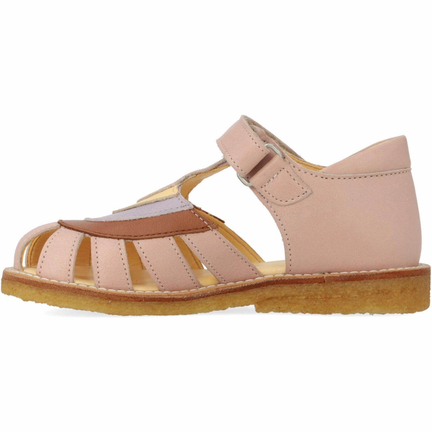 Angulus Rosebud/Clay/Lilac Colourblock Regnbuesandal Med Velcro Easy Clean Surface Finish