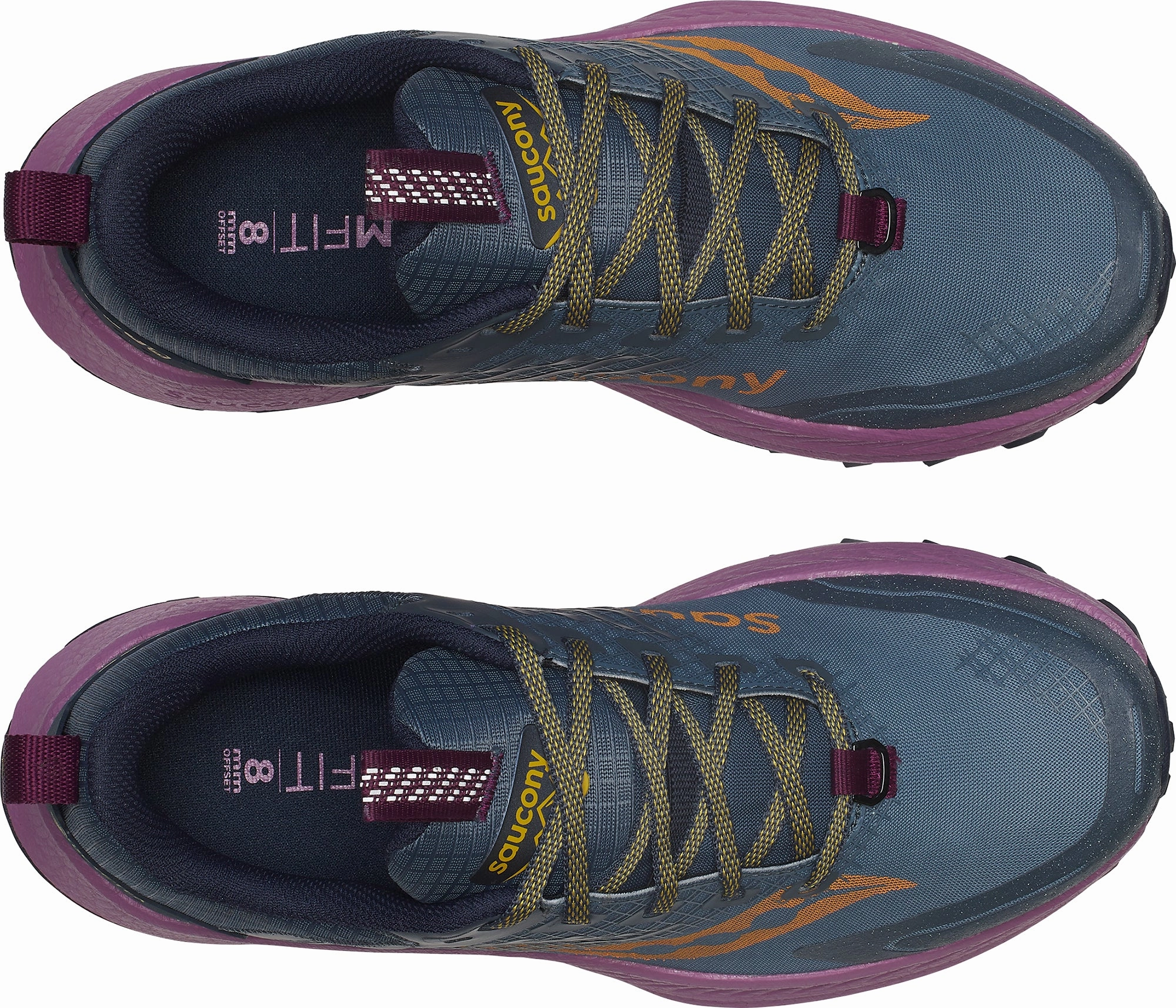 Saucony Ride TR2 GORE-TEX Womens Trail Running Shoes - Blue Hyperbolic Lockdown Strap Orthopedic Footbed Design