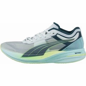 Reflective Detailing soft - sole shoes Puma Deviate Nitro Elite Racer Mens Running Shoes - White