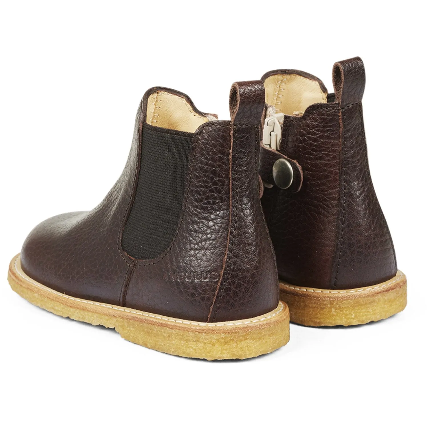 Angulus Dark Brown/Brown Classic Chelsea Boot with Elastic and Zipper Built For Work All Weather Rural Traveler