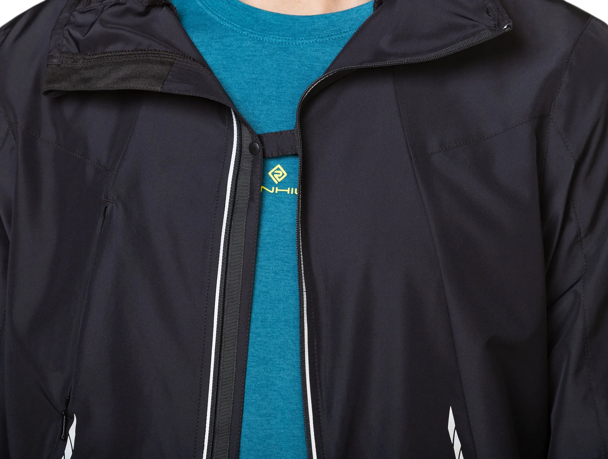 Ronhill Tech Reflect Mens Running Jacket - Black Oversized Fit