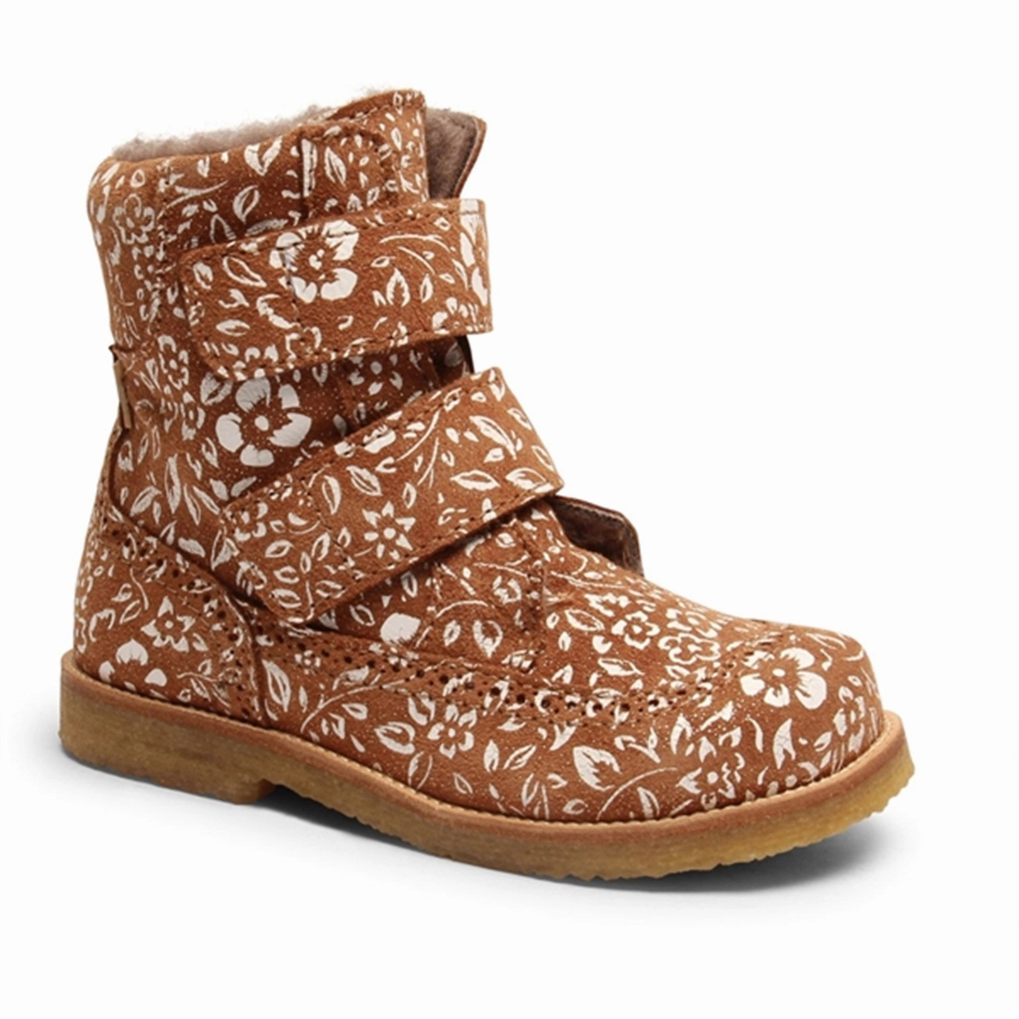 Bisgaard Elba Tex Boots Brandy Flowers Rubberized Tread
