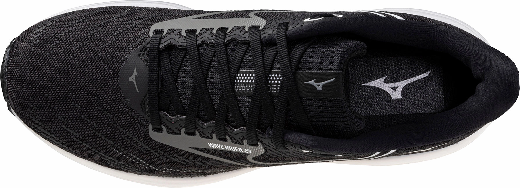 Mizuno Wave Rider 29 Mens Running Shoes - Black impact - resistant midsole shoes