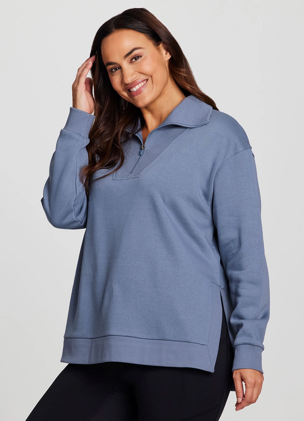 Evening Event Plus Downtown Fleece 1/4 Zip Tunic