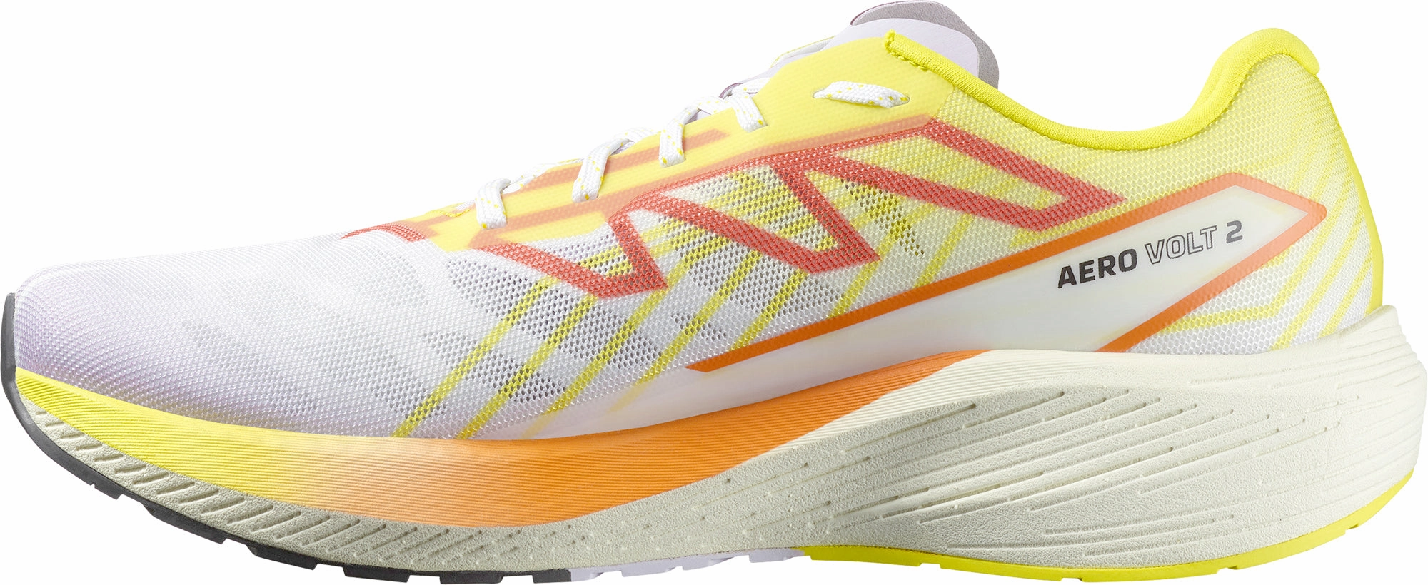 Salomon Aero Volt 2 Mens Running Shoes - White Shock Diffusing Plate Engineered Airflow Channels