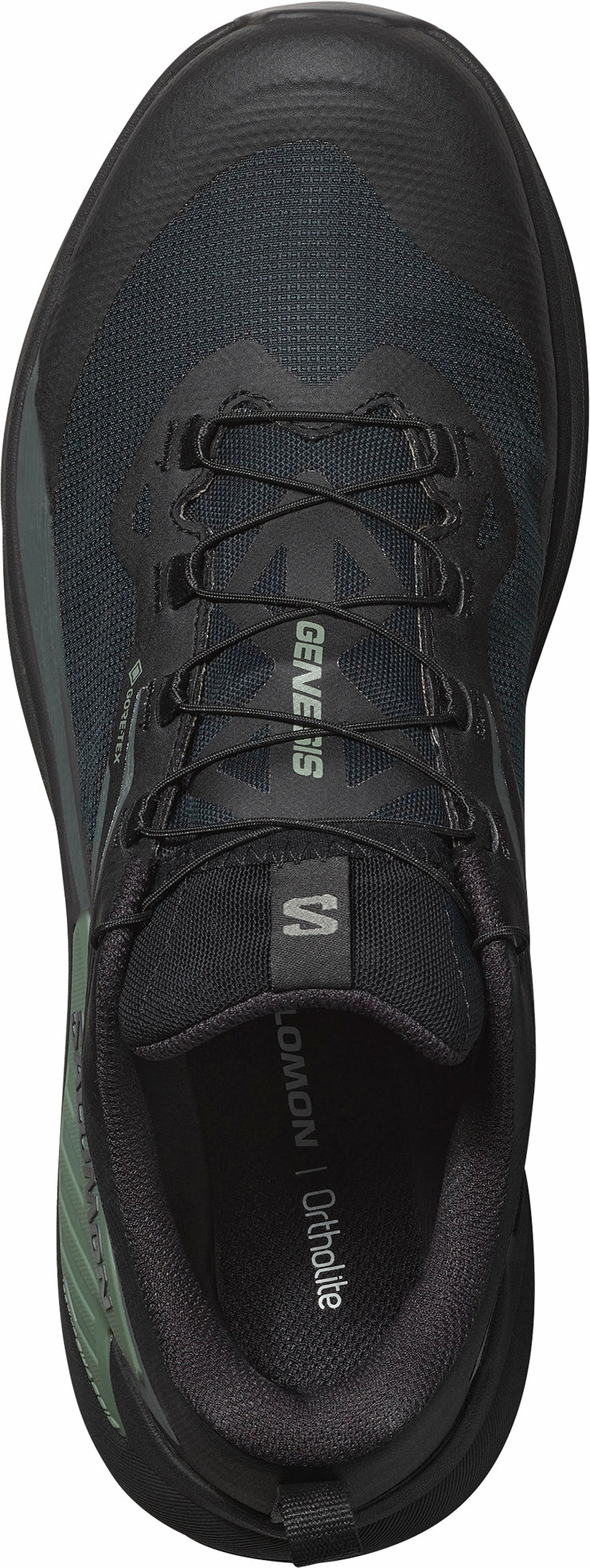 Salomon Genesis GORE-TEX Mens Trail Running Shoes - Black Balance - improving hilly track running wear