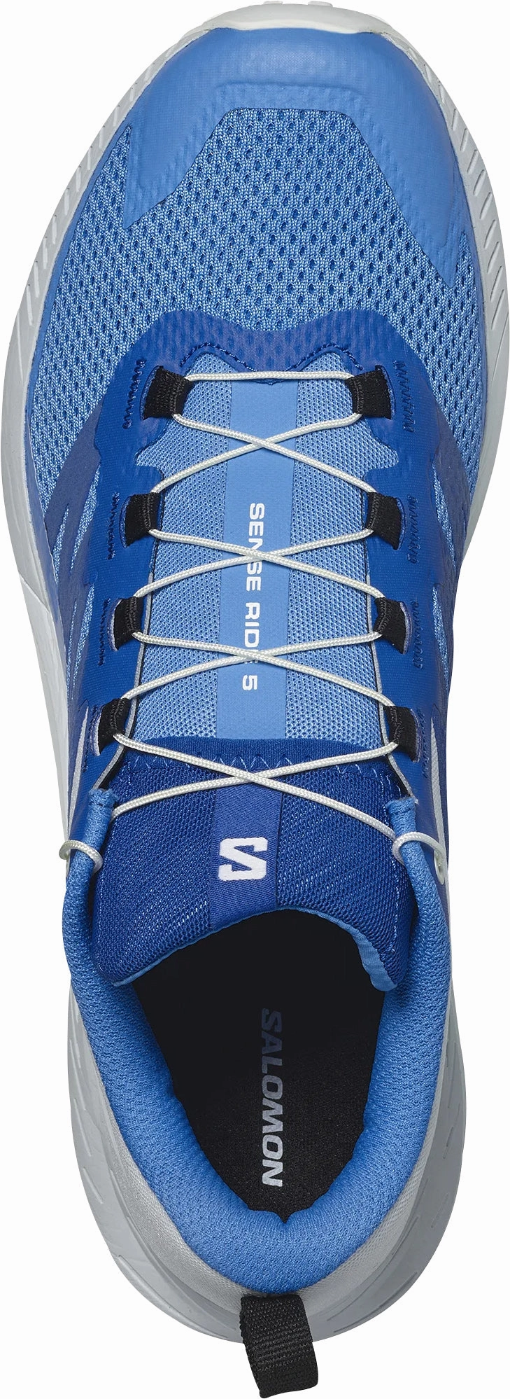 Salomon Sense Ride 5 Mens Trail Running Shoes - Blue Tensile Bar Weaving adjustable running wear