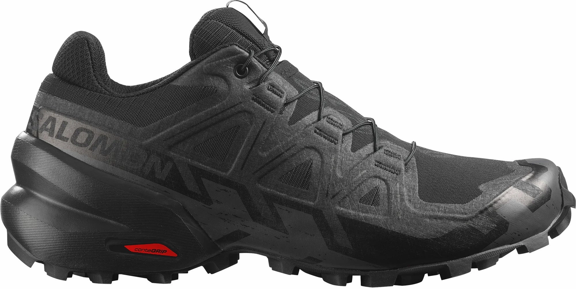 Salomon Speedcross 6 Womens Trail Running Shoes - Black Rollbar Support System running in cold tracks shoes
