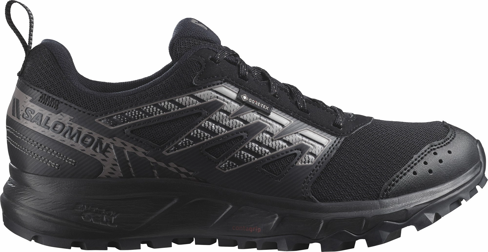Salomon Wander GORE-TEX Womens Trail Running Shoes - Black Abrasion Resistant Material Abrasion Resistant Toe Cap