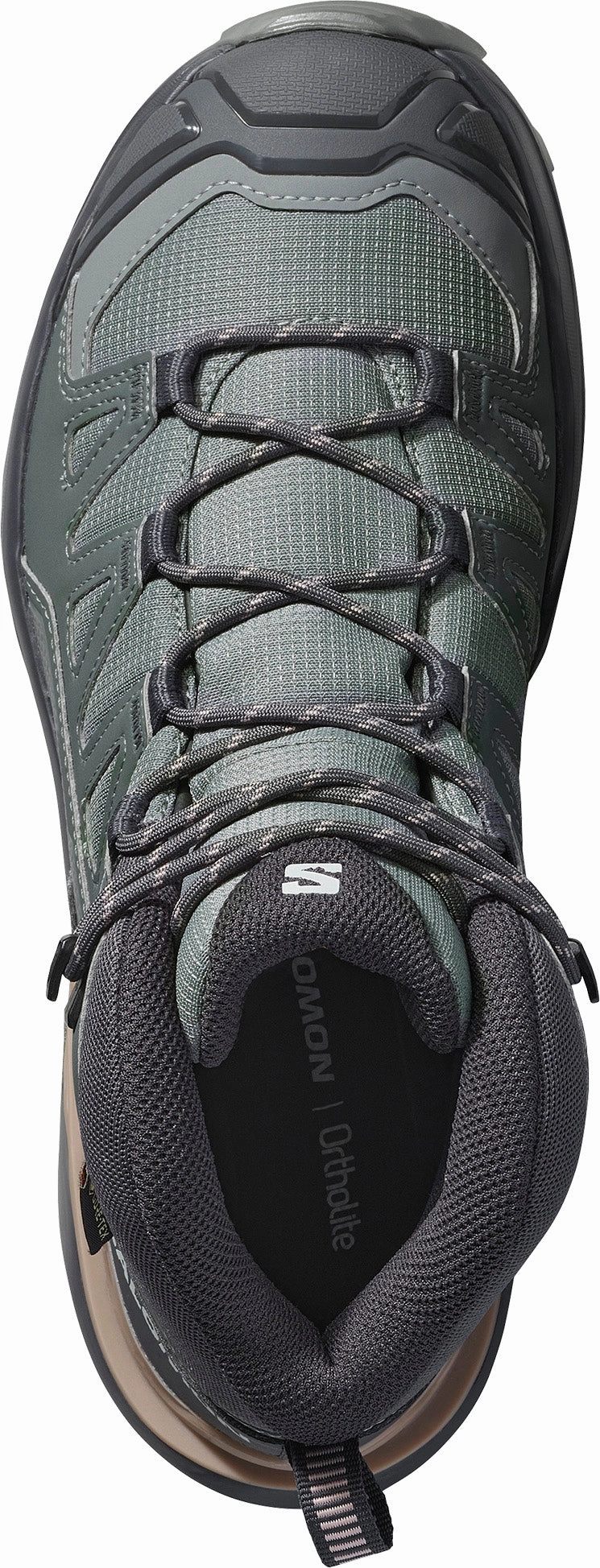 Salomon X Ultra 360 Mid GORE-TEX Womens Walking Boots - Green pavement walking