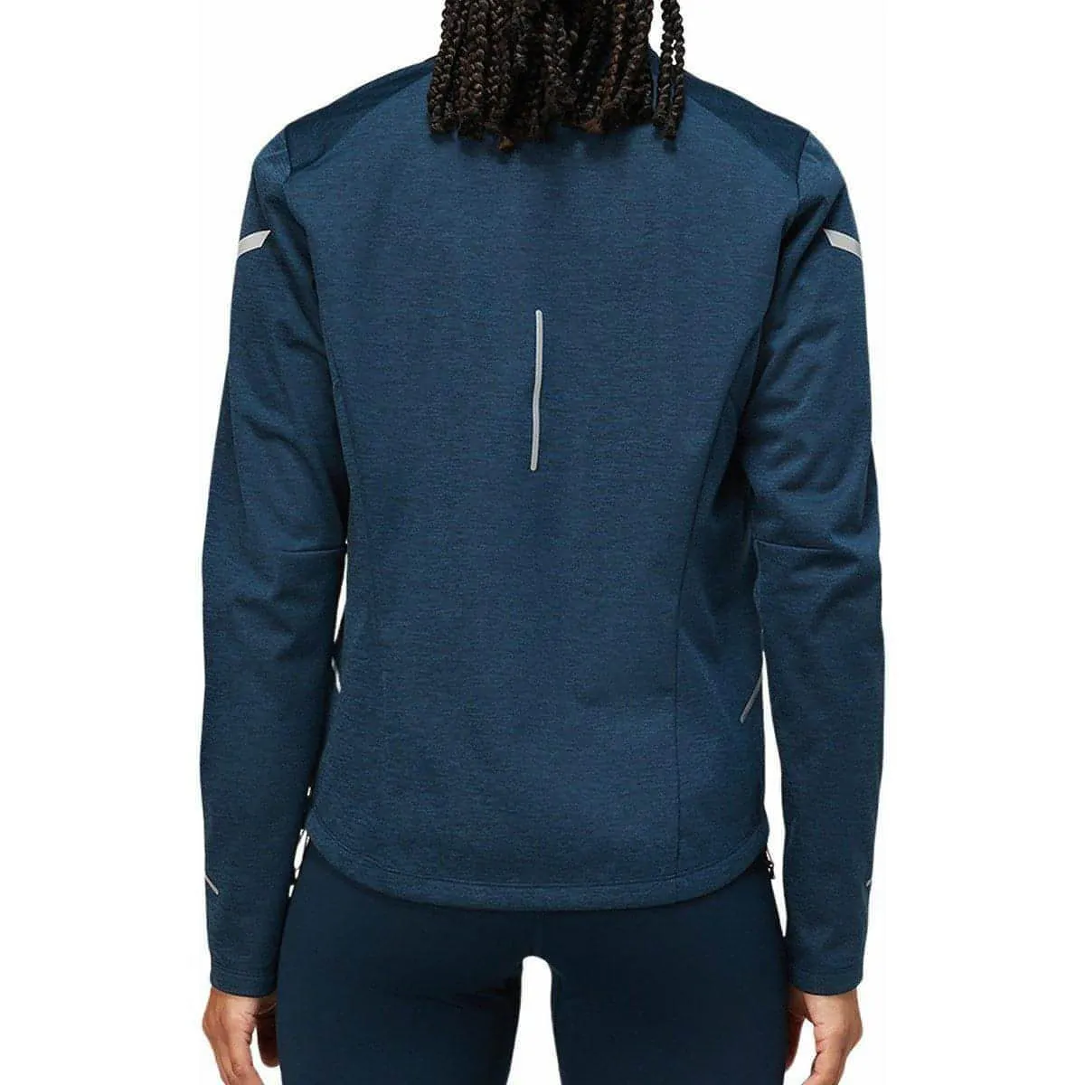 Skinny Fit Asics Lite-Show Winter Womens Running Jacket - Navy