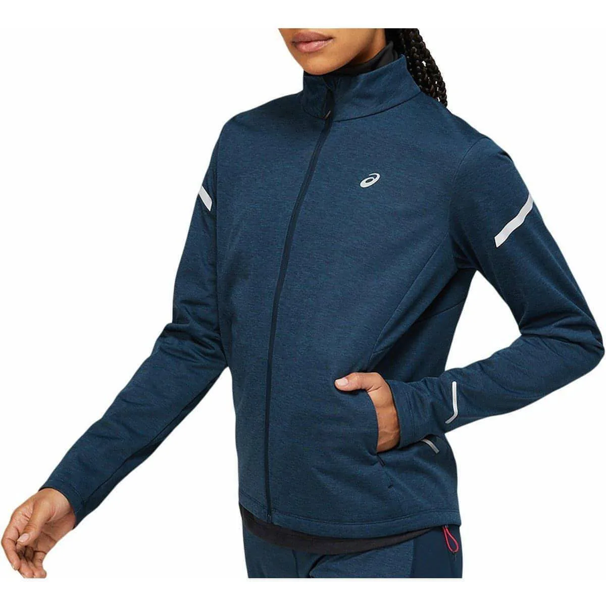Articulated Seams Chance Asics Lite-Show Winter Womens Running Jacket - Navy