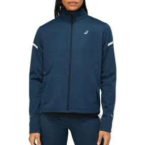 Asics Lite-Show Winter Womens Running Jacket - Navy Compression Panels