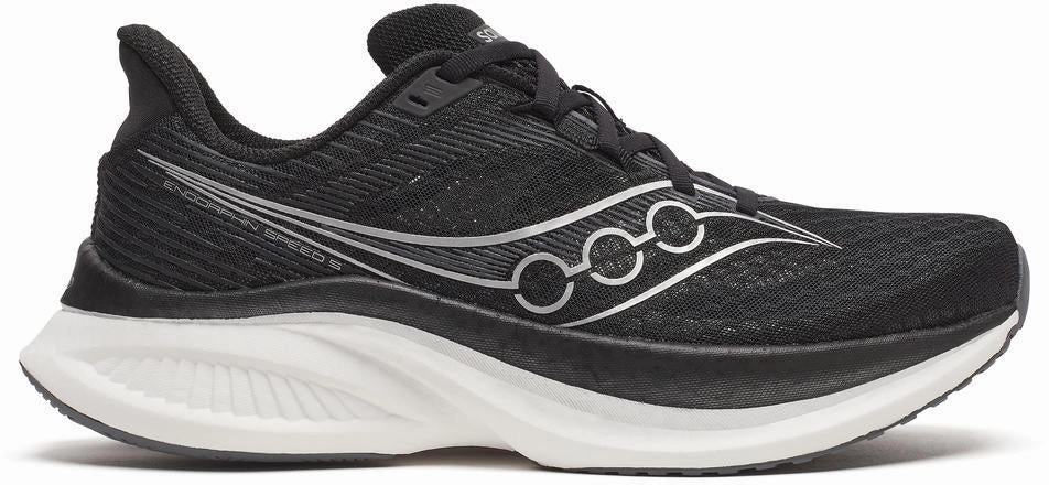 Saucony Endorphin Speed 5 Mens Running Shoes - Black Pressure Relief Footbed evening run shoes