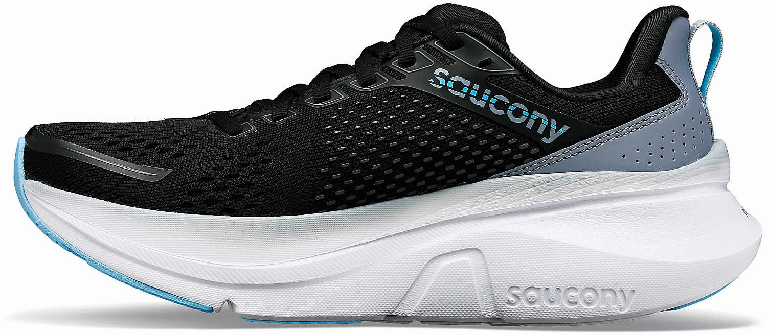 Saucony Guide 17 Womens Running Shoes - Black Non Chafe Tongue Design flat sole shoes
