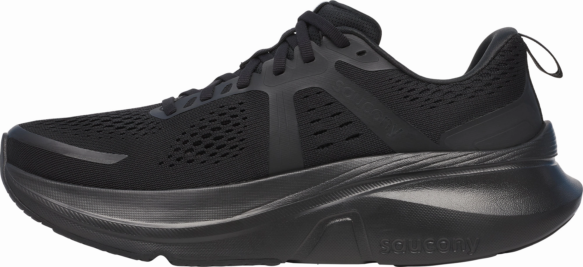 Saucony Guide 18 Mens Running Shoes - Black Impact Diffusing Heel Geometry Pressure Dispersion Pods