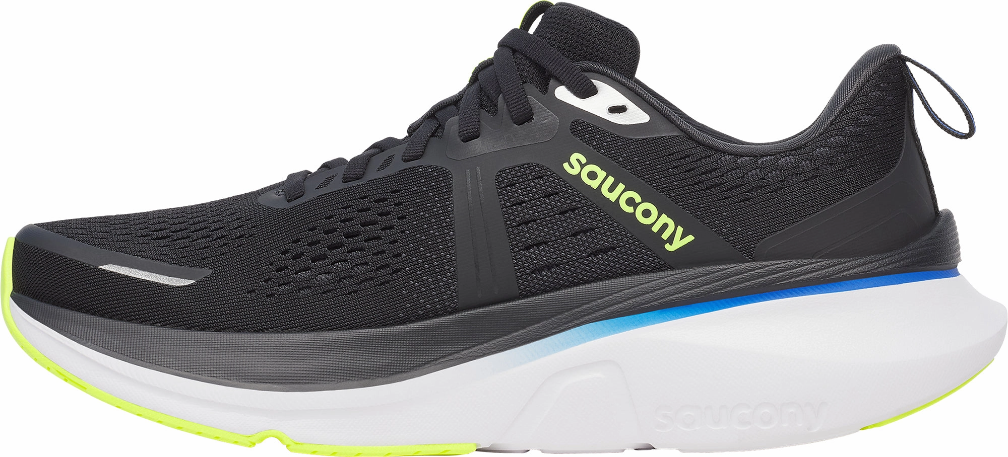 cool - down Molded Collar Saucony Guide 18 Mens Running Shoes - Black