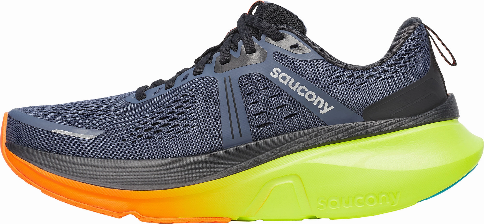 Saucony Guide 18 Mens Running Shoes - Grey High Impact Shock Absorption Reinforced Tensile Web