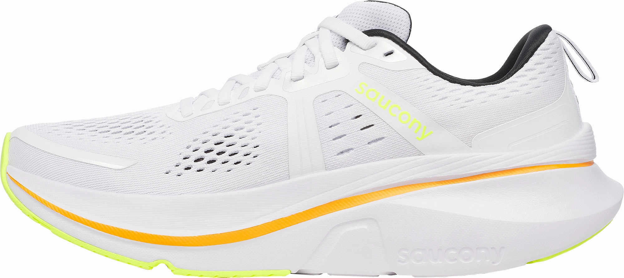 Saucony Guide 18 Mens Running Shoes - White carbon fiber frame