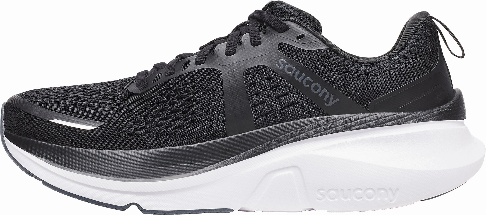 Saucony Guide 18 WIDE FIT Mens Running Shoes - Black Mountain Run Lightweight Composite